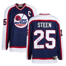 Thomas Steen Winnipeg Jets Signed Retro Fanatics Jersey
