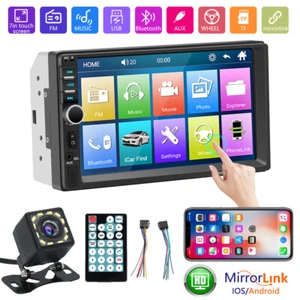 Double Din Car mp5 Player Mirror Link Car Stereo Radio Bluetooth 7" Touch Screen - Picture 1 of 17