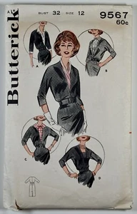 60er Jahre Vintage Muster Butterick 9567 Misses Etuikleid mit Dickies Büste 32" - Bild 1 von 4