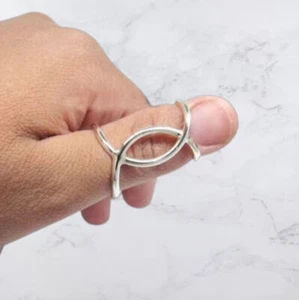 Splint Ring 925 Sterling Silver Wide Band& Statement Ring Handmade Ring All Size - Picture 1 of 5