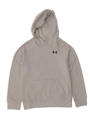 UNDER ARMOUR Boys Hoodie Jumper 9-10 Years Medium  Grey Cotton AM09 - Image 1 of 3