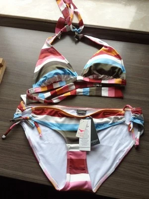 PROTEST farbenfroher Bikini Bademode Zweiteiler Triangel🌞 42 XL 40 L - NEU - Bild 1 von 4
