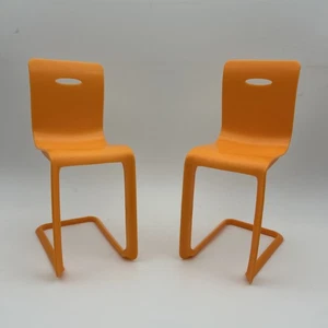 Barbie Furniture Orange Replacement Chairs For Townhouse - Picture 1 of 3