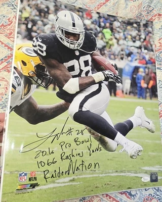 Latavius Murray Signed Autograph 11x14 Photo Picture Oakland Raiders Beckett COA - Image 1 of 2