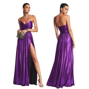Vestido Retrofete Waldorf Sin Tirantes Plisado Acanalado Formal Gala Fiesta Metálico XXS - Imagen 1 de 13
