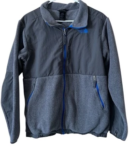 The North Face Fleece Jacket Full Zip Boys XL Youth 18-20 Gray Zip Pockets - Picture 1 of 12
