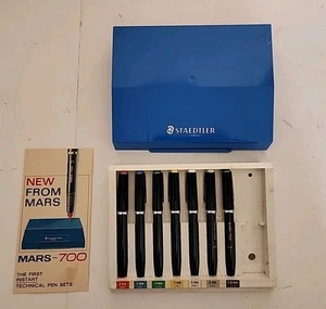 Vintage Staedtler Mars-700 Technical Pens Set Germany Original Box, set of 7 - Picture 1 of 7