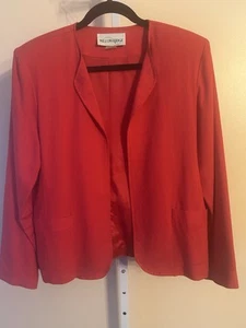 Vintage Willow Ridge Damen roter Blazer Jacke Gr. 10 Langarm gefüttert Y2K Leinen - Bild 1 von 15