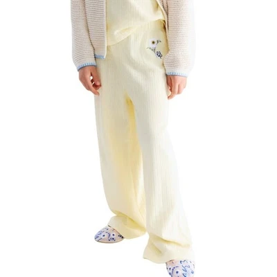 Georgia Beaumont от H & M Pointelle Джерси брюки девочка 10 желтый бледный с ремешками ноги - Изображение 1 из 4