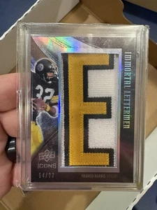 FRANCO HARRIS 2008 UD Icons Immortal Lettermen Card “E” Patch STEELERS /77 - Picture 1 of 2
