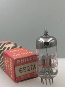 1959 Philco 6BQ7A NOS NIB 7700/7300gm Black Plates Halo Getter Serious Tubes U22 - Picture 1 of 4