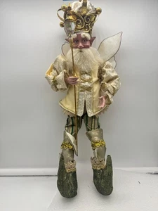 Mark Roberts Fata di Natale Bianca GRANDE Bambola con Corona e Scettro 21 Pollici  - Foto 1 di 8