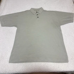 Tommy Bahama Polo Shirt Mens Large Tan Brown Silk Blend Aloha Golf Preppy Adult - Picture 1 of 9
