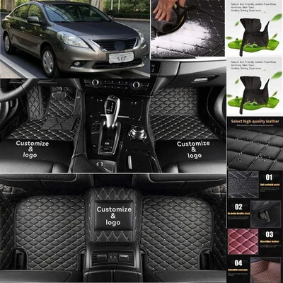 For Nissan Versa Car Floor Mats Waterproof Auto Custom Liner Carpets PU Leather Foto 1 de 4