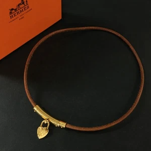 Collar Gargantilla HERMES Viviride Fantasía Cuero Tono Dorado/2BG1821 - Imagen 1 de 8