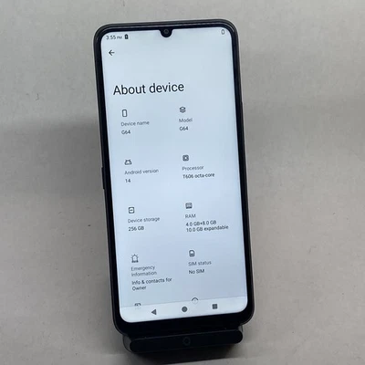 Unlocked BLU G64 G1010WW 6.8" HD+ 256GB 50MP Black Good Condition - Image 1 of 4