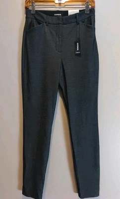 Pantalones ajustados de tiro alto elásticos gris carbón Express para mujer talla 4R Foto 1 de 4