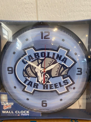 UNC Tarheels Wall Clock 12.75" - 2AA battery operated Cover
