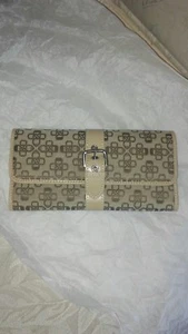 AUTÉNTICA CARTERA TRIPLE PLEGABLE ""CRAFT & BARROW"" MARRÓN DE DISEÑO PARA MUJER CON HEBILLA - Imagen 1 de 6