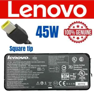 Cargador Adaptador Punta Cuadrada OEM Lenovo 45W IdeaPad Yoga 11e E460 x260 X1 Carbono Foto 1 de 4
