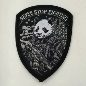 Parche de gancho táctico Never Stop Fighting Panda The Great Wall Army negro - Imagen 1 de 2