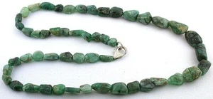 Emerald Crystal Nugget Bead Strand 18" Strand + FREE STERLING CLASP ECBSPC11 - Picture 1 of 2