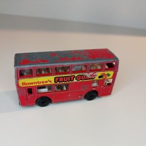 Matchbox 1981 Rowntree's FRUIT GUMS London Bus Diecast Red Car Vintage