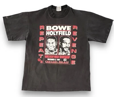 Camiseta De Colección 1993 Bowe Vs. Holyfield Repeat Or Revenge Puntada Única Hecha en EE. UU. Foto 1 de 3
