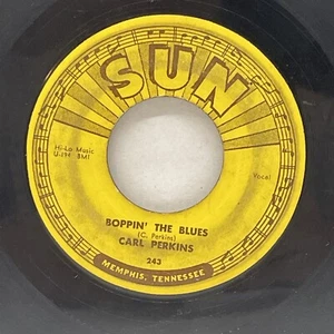 Carl Perkins Boppin' The Blues / All Mama'S Children (45) Sun 243 VG - Picture 1 of 3
