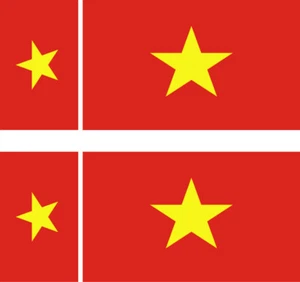 VIETNAM Lot 4 Vinyl Stiker autocollant Drapeau - Picture 1 of 1