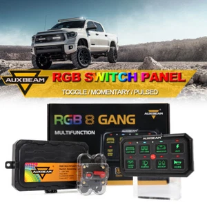 AUXBEAM XL 8 Gang Switch Panel LED Light Bar Relay Box for Truck Boat Marine UTV - Picture 1 of 12