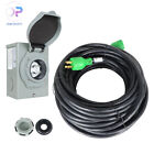 30 Amp 75 Ft Generator Extension Cord And Power Inlet Box Power Combo Kit L14-30