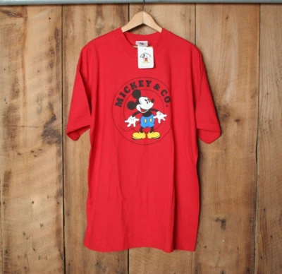 Camiseta De Colección Disney Mickey Mouse & Co. Roja Puntada Única Talla XL Foto 1 de 4