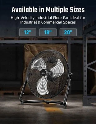 Ventilador de piso ajustable comercial de alta velocidad industrial de 12-30" de batería de 3 velocidades silencioso Foto 1 de 4