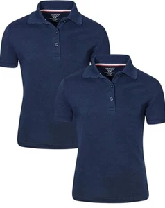 French Toast Girls 2-Pack Short Sleeve Interlock Polo - School Uniform Med 7/8.  - Picture 1 of 5