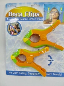 Boca Clips Beach Towel Holders Set of 2 Fish Clamps Pool Chair Chaise Cruise - Picture 1 of 5