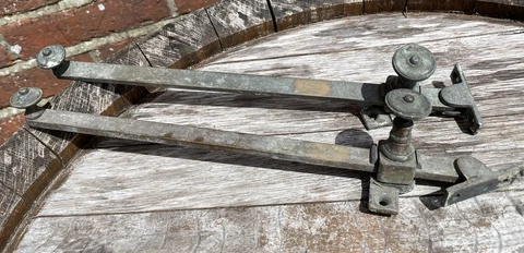 Two Reclaimed Bronze Brass  Window Stay Arm Cover