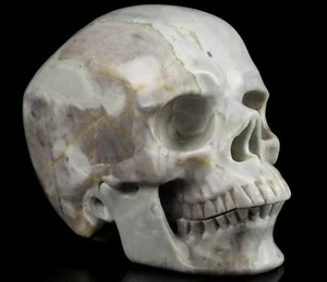 5.0&#8221; Chinese Picasso Jasper Hand Carved Crystal Skull, Super Realistic, Cr - Picture 1 of 7