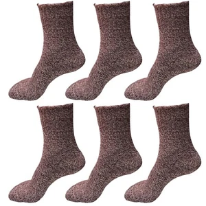 6 Pairs Womens Soft Winter Wool Thick Knit Thermal Warm Crew Cozy Boot Socks - Picture 1 of 21