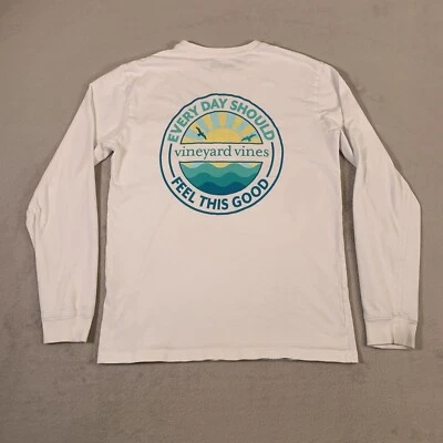 Camisa Vineyard Vines Adulto XS Blanca Bolsillo Camiseta Manga Larga Se siente Bien Para Hombres U11 Foto 1 de 4