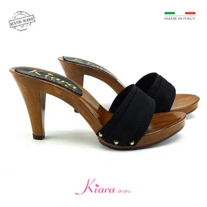 Zuecos Negro- Made IN Italy 35-al 42 - Talón 9 cm-K6101 Negro - Imagen 1 de 3