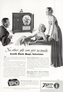 1950 Zenith: Black Magic Television Vintage Print Ad - Bild 1 von 1