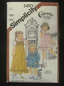 SIMPLICITY PATTERN - 5470 TODDLER GIRLS' DRESS YOKE PETER PAN FRILLS SIZE 3 USED - Picture 1 of 2