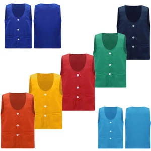 Unisex Kids Jacket Outerwear Vest Volunteer Waistcoat Solid Color Costume Boys - Picture 1 of 50