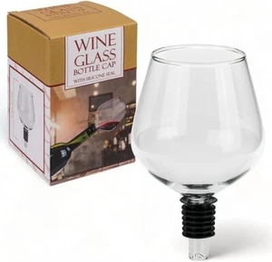 Lustiges Weinglas zum Aufstecken auf Flasche Geschenk Weinliebhaber Frauen Mann - Bild 1 von 5