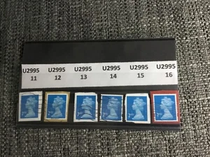 6X GB Used definitive 2nd security stamps U2995 on paper - Picture 1 of 1