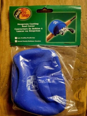 VINTAGE Bass Pro Shops Neoprene CASTING Capa de Carretel Perfil Baixo Azul Novo na embalagem  - Imagem 1 de 2