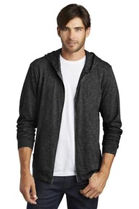District DT565 Men's Medal Full-Zip Lightweight Hoodie With Front Pockets - Picture 1 of 6