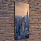 Wandbild Kunst-Druck auf Hart-Glas senkrecht 50x125 Manhattan New York