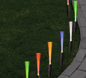 20 Solar Fibre Optic Sprays Multicolour LED Outdoor Christmas Path Lights 3.8m - Picture 1 of 7